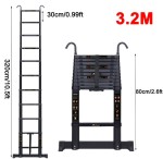 Drabina KONTRAKT wzmacniana aluminiowa teleskopowa 3,20 m + STABILIZATOR haki gratis