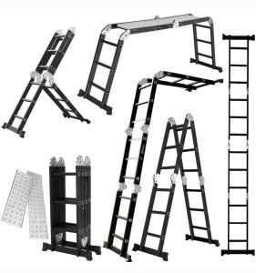 Drabina KONTRAKT 4x3 aluminiowa wielofunkcyjna przegubowa mocna + podest